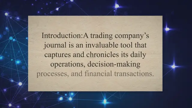 Video thumbnail for Example Journal of a Trading Company