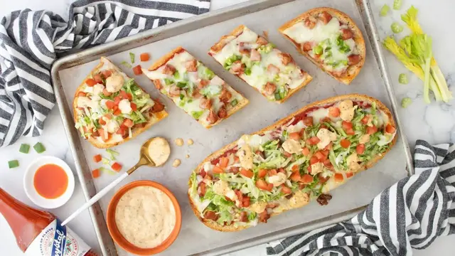 Video thumbnail for Andouille Po'Boy French Bread Pizza Recipe