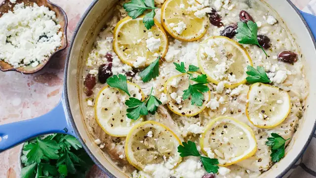 'Video thumbnail for Our 1-Pot Baked Fish With Lemon And Orzo Recipe Is Perfect For Weeknights'