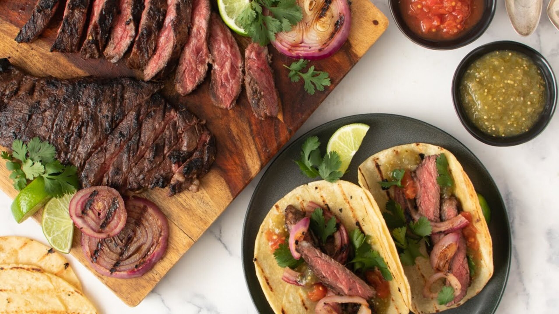 Video thumbnail for Arrachera (Marinated Skirt Steak) Tacos Recipe
