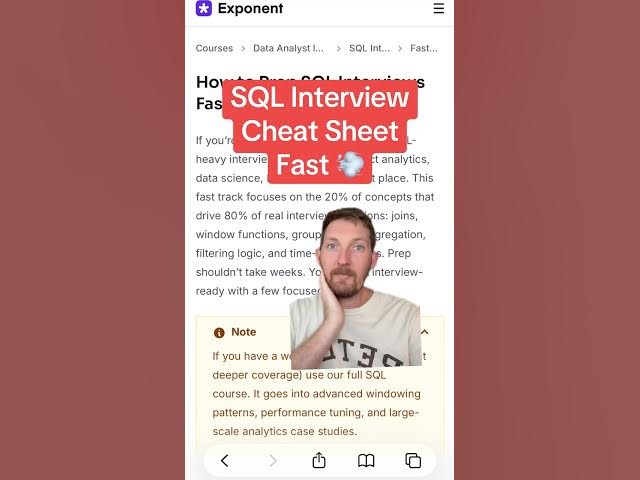 Video thumbnail for SQL Interview Prep FAST