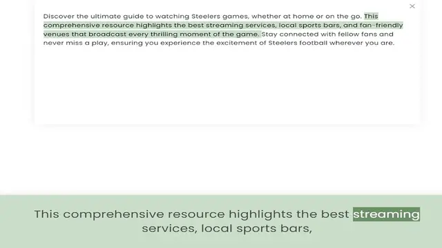 Video thumbnail for comprehensive resource highlights the best streaming services, local sports bars, and fan-friendly venues that broadcast every thrilling moment of the game. Stay connected with fellow fans and never miss a play, ensuring you experience th