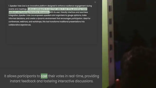Video thumbnail for events and meetings. It allows participants to cast their votes in real-time, providing instant feedback and fostering interactive discussions. With its user-friendly interface and seamless integration, Speaker Vote Live empowers speakers