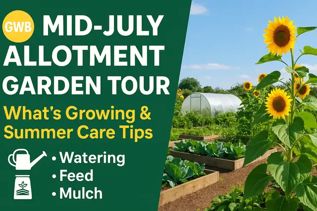 'Video thumbnail for Mid-July Allotment Garden Tour | What’s Growing & Summer Care Tips'