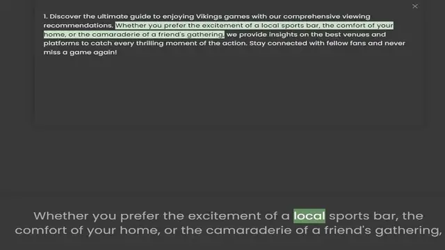 Video thumbnail for recommendations. Whether you prefer the excitement of a local sports bar, the comfort of your home, or the camaraderie of a friend's gathering, we provide insights on the best venues and platforms to catch every thrilling moment of th