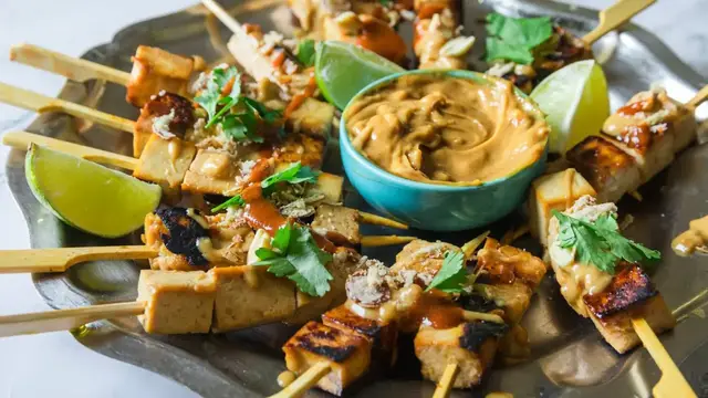 Video thumbnail for Satay-Style Grilled Tofu Skewers Recipe