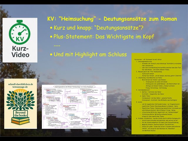 Video thumbnail for Kurzversion "Heimsuchung" - Deutungsansätze des Romans - mit "Super-Statement" am Schluss