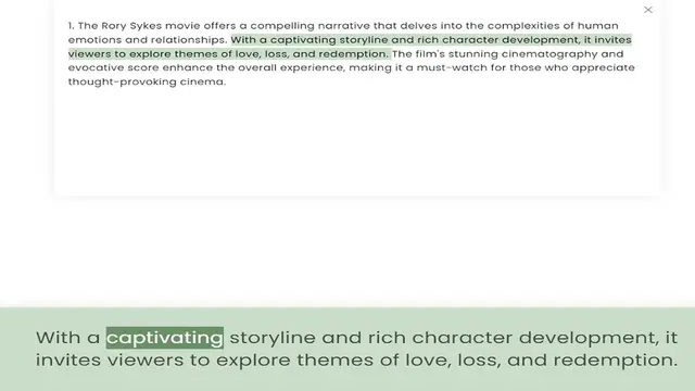 Video thumbnail for emotions and relationships. With a captivating storyline and rich character development, it invites viewers to explore themes of love, loss, and redemption. The film's stunning cinematography and evocative score enhance the overall experi