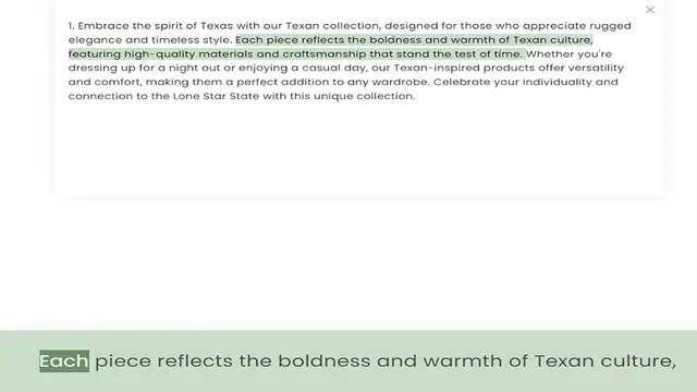 Video thumbnail for elegance and timeless style. Each piece reflects the boldness and warmth of Texan culture, featuring high-quality materials and craftsmanship that stand the test of time. Whether you're dressing up for a night out or enjoying a casual day