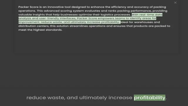 Video thumbnail for operations. This advanced scoring system evaluates and ranks packing performance, providing valuable insights that help businesses optimize their logistics processes. With real-time data analysis and user-friendly interfaces, Packer Score