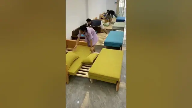 Video thumbnail for Simple Wooden Sofa cum Bed | Space Saving Furniture #shorts