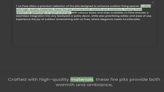 Video thumbnail for with high-quality materials, these fire pits provide both warmth and ambiance, making them perfect for gatherings or quiet evenings. With various styles and sizes available, La Fires ensures a seamless integration into any backyard or pat