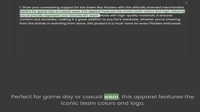 Video thumbnail for Perfect for game day or casual wear, this apparel features the iconic team colors and logo, allowing you to proudly represent your favorite NFL team. Made with high-quality materials, it ensures comfort and durability, making it a great a