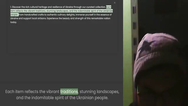 Video thumbnail for item reflects the vibrant traditions, stunning landscapes, and the indomitable spirit of the Ukrainian people. From handcrafted crafts to authentic culinary delights, immerse yourself in the essence of Ukraine and support local artisans.