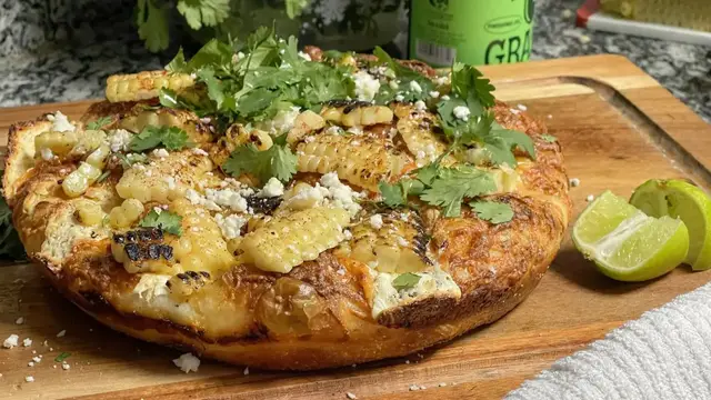 Video thumbnail for Extra Cheesy Elotes Street Corn Pizza Recipe