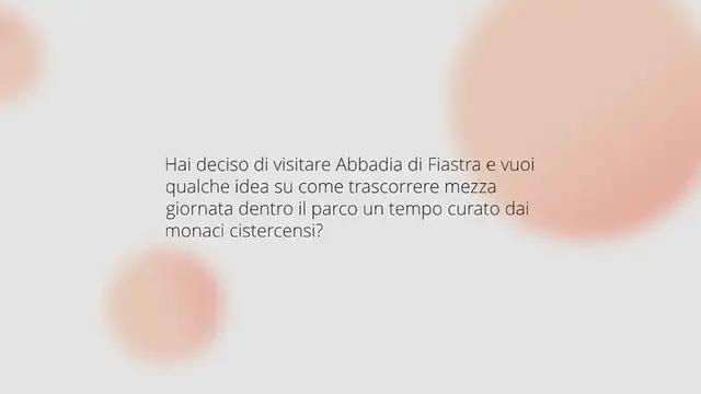 Video thumbnail for 5 COSE DA FARE AD ABBADIA DI FIASTRA