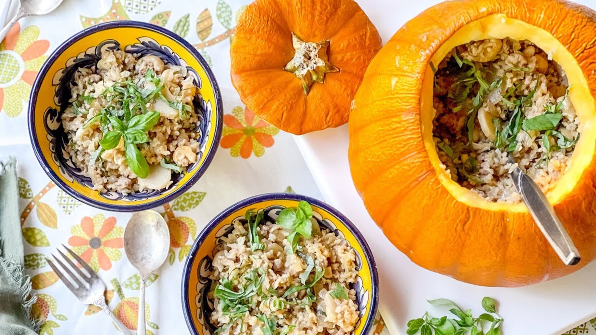 Video thumbnail for Stuffed Pumpkin With Aromatic Rice Recipe