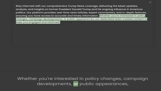 Video thumbnail for analysis, and insights on former President Donald Trump and his ongoing influence in American politics. Our platform provides real-time news articles, expert commentary, and in-depth features, ensuring you have access to accurate and time