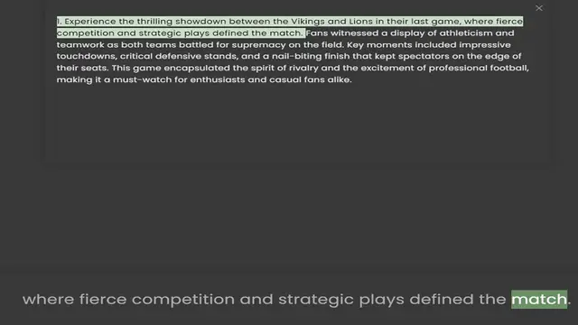 Video thumbnail for competition and strategic plays defined the match. Fans witnessed a display of athleticism and teamwork as both teams battled for supremacy on the field. Key moments included impressive touchdowns, critical defensive stands, and a nail-bi