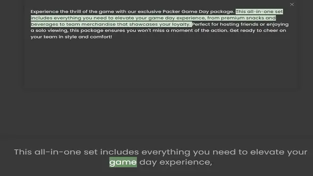 Video thumbnail for includes everything you need to elevate your game day experience, from premium snacks and beverages to team merchandise that showcases your loyalty. Perfect for hosting friends or enjoying a solo viewing, this package ensures you won't mi