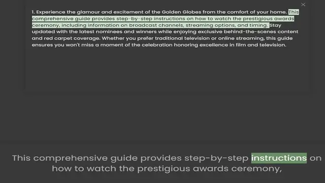 Video thumbnail for comprehensive guide provides step-by-step instructions on how to watch the prestigious awards ceremony, including information on broadcast channels, streaming options, and timing. Stay updated with the latest nominees and winners while en