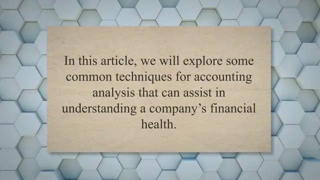 Video thumbnail for Techniques for Accounting Analysis