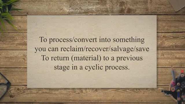 Video thumbnail for Recycle / Recycling / Recycled – Definition