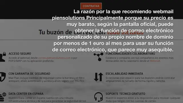 Video thumbnail for 1 webmail piensasolutions hostings españoles más barato