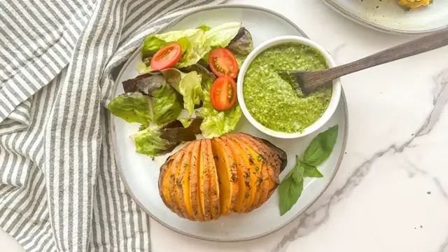 Video thumbnail for Hasselback Rutabaga With Pesto Cream Recipe