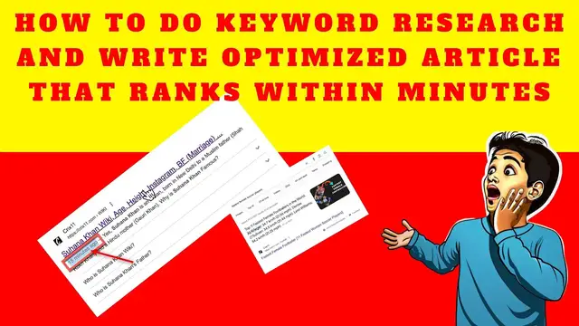 Video thumbnail for How to Do Keyword Research and Write Optimized Article That Ranks Within Minutes [Hindi]