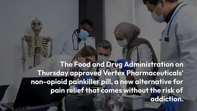 Video thumbnail for FDA Approves Non-Opioid Painkiller