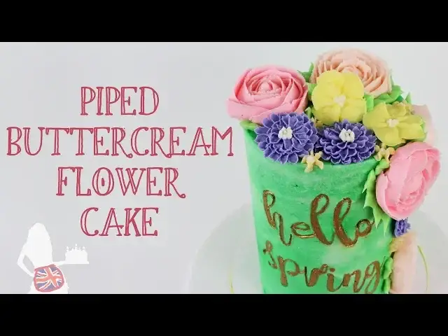 'Video thumbnail for Piped Buttercream Flower Cake'