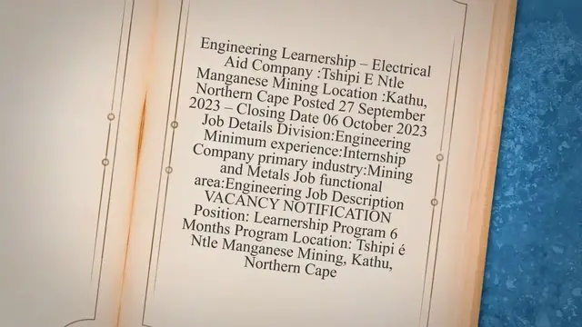 Video thumbnail for Engineering Learnership – Electrical Aid