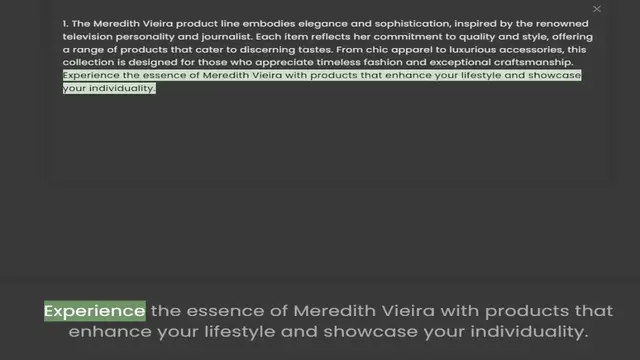 Video thumbnail for television personality and journalist. Each item reflects her commitment to quality and style, offering a range of products that cater to discerning tastes. From chic apparel to luxurious accessories, this collection is designed for those