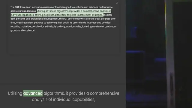Video thumbnail for across various domains. Utilizing advanced algorithms, it provides a comprehensive analysis of individual capabilities, offering insights that facilitate targeted improvement strategies. Ideal for both personal and professional developmen