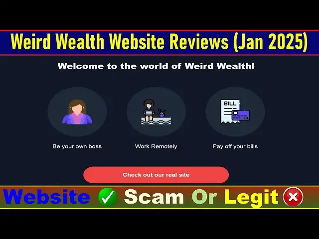 Video thumbnail for Weird Wealth Website Reviews Consumer Reports: Check Weirdwealth Is Scam Or Legit? |