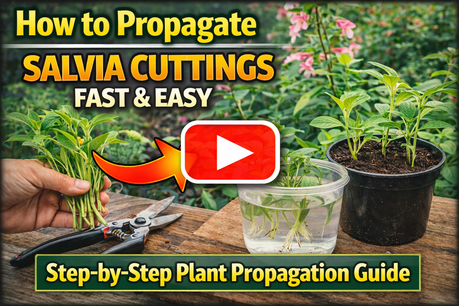 Video thumbnail for How to Propagate Salvia Cuttings Fast & Easy | Step-by-Step Plant Propagation Guide
