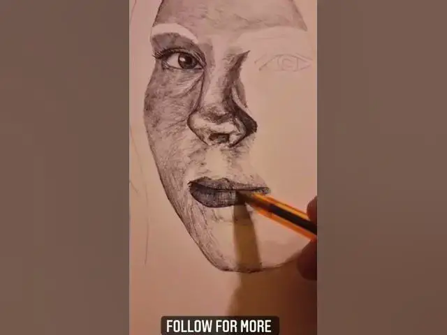 Video thumbnail for Ballpoint Pen Portrait Drawing #shorts