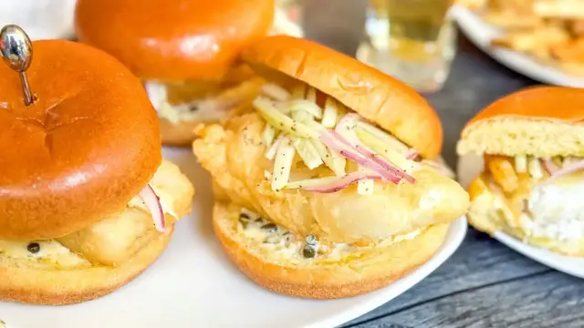 'Video thumbnail for Our Beer-Battered Fish Sandwich Is Crisp Perfection'