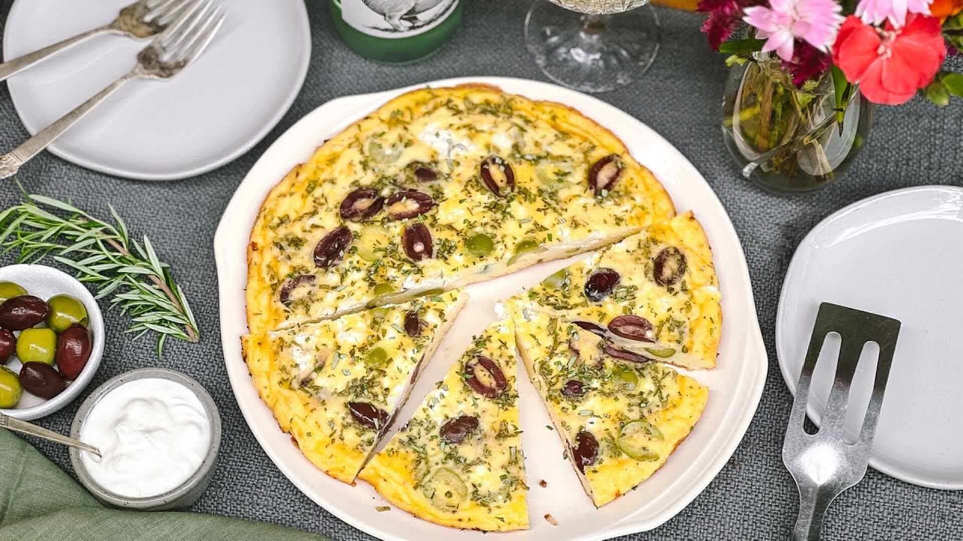 Video thumbnail for Rosemary And Olive Frittata Recipe