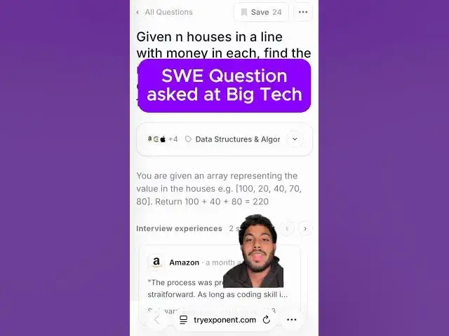 Video thumbnail for SWE question asked at Big Tech!