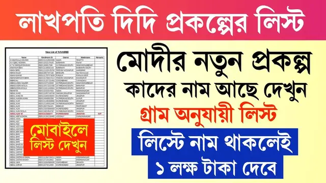 Video thumbnail for লাখপতি দিদি প্রকল্পের লিস্ট। Lakhpati Didi Prakalpa Online Apply। Lakhpati Didi Scheme Registration