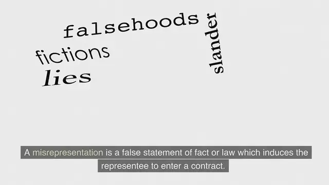Video thumbnail for Misrepresentation - Contract law www.e-lawresources.co.uk