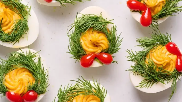 Video thumbnail for "Naughty And Nice" Holiday Deviled Eggs Recipe