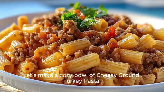 Video thumbnail for Cheesy Ground Turkey Pasta – Easy & Creamy Weeknight Dinner