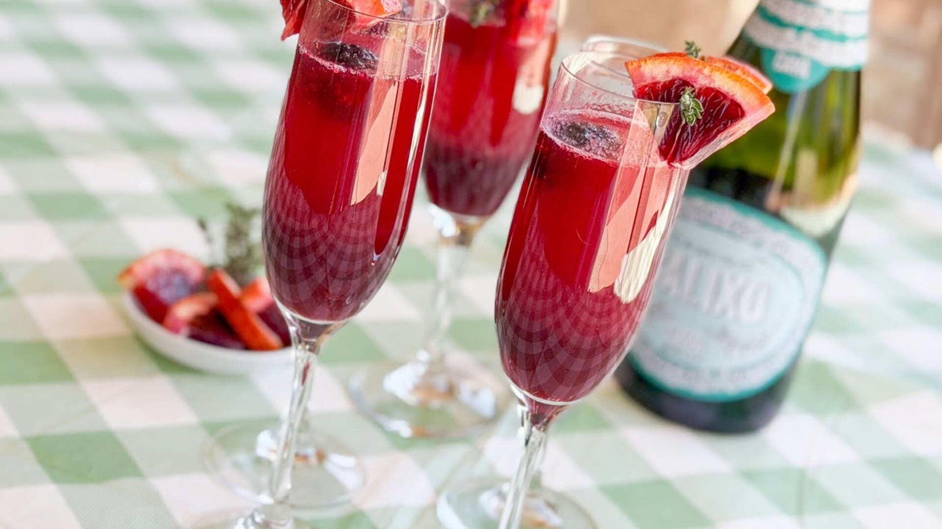 Video thumbnail for Mixed Berry Blood Orange Mimosa Recipe
