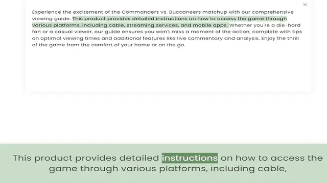 Video thumbnail for viewing guide. This product provides detailed instructions on how to access the game through various platforms, including cable, streaming services, and mobile apps. Whether you're a die-hard fan or a casual viewer, our guide ensures you