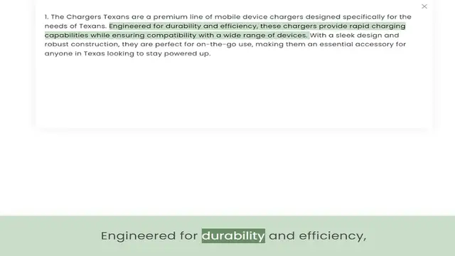 Video thumbnail for needs of Texans. Engineered for durability and efficiency, these chargers provide rapid charging capabilities while ensuring compatibility with a wide range of devices. With a sleek design and robust construction, they are perfect for on-