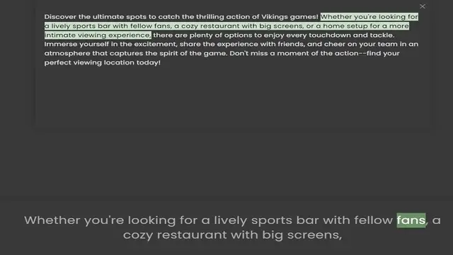 Video thumbnail for a lively sports bar with fellow fans, a cozy restaurant with big screens, or a home setup for a more intimate viewing experience, there are plenty of options to enjoy every touchdown and tackle. Immerse yourself in the excitement, share t