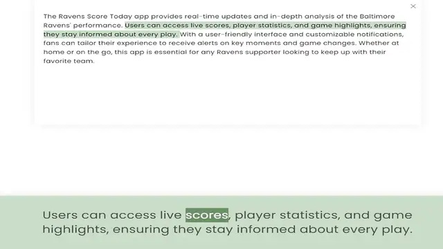 Video thumbnail for Ravens' performance. Users can access live scores, player statistics, and game highlights, ensuring they stay informed about every play. With a user-friendly interface and customizable notifications, fans can tailor their experience to re